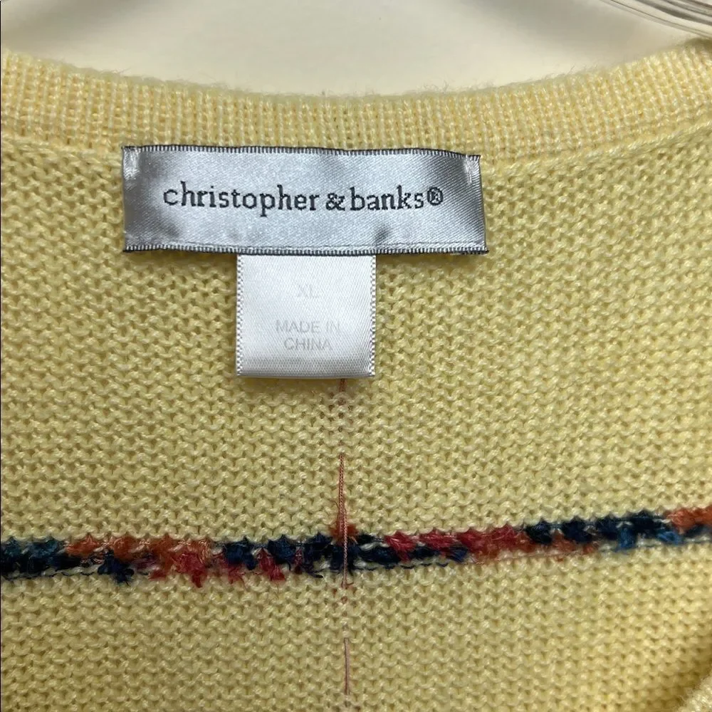 Christopher Banks Size 1X Long Sleeve Knit Zip Front Women’s Cardigan